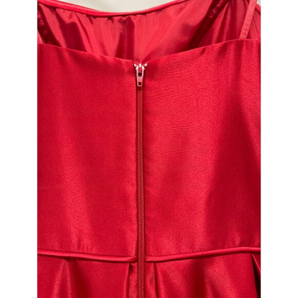 Betsy & Adam Strapless Red Satin Evening Gown Formal Maxi Dress Sz 6 - Picture 10 of 10